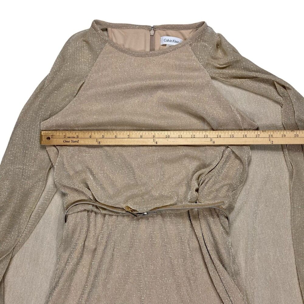 Gold Sheer Cape Sparkle Dress - Women - Picture 10 of 16